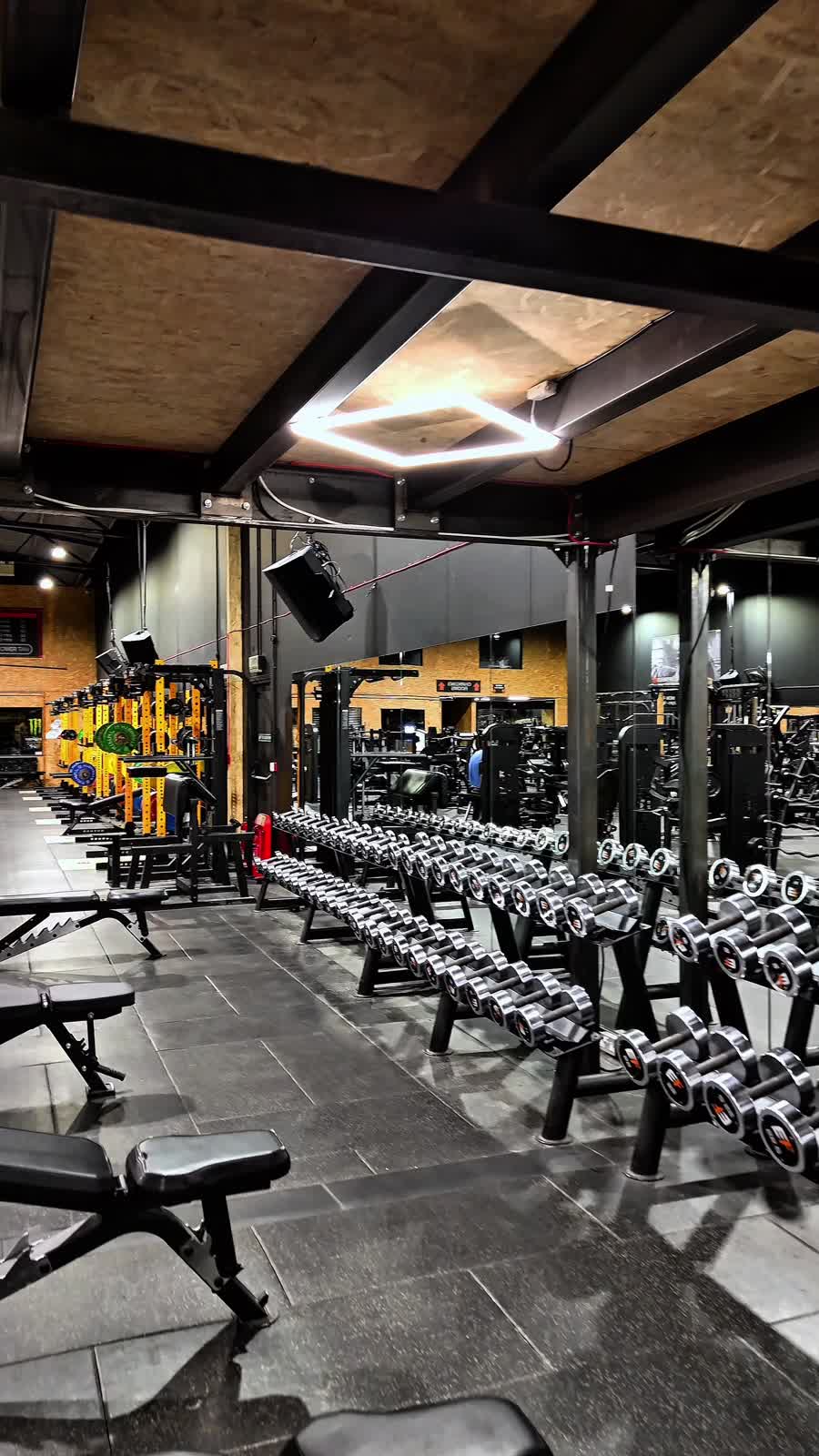 Dumbbell racks and benches at Wirral